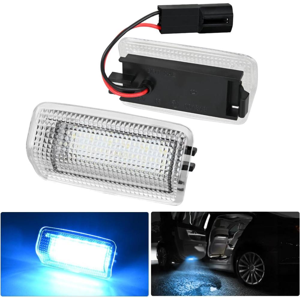 image:imageNilight 2PCS LED Interior Door Panel Light Courtesy Warning Lights Blue Red Plug and Play Compatible with Chevy GMC CK Silverado Sierra 1500 2500 3500 HD Suburban Cadillac Escalade Hummer H2Aqua