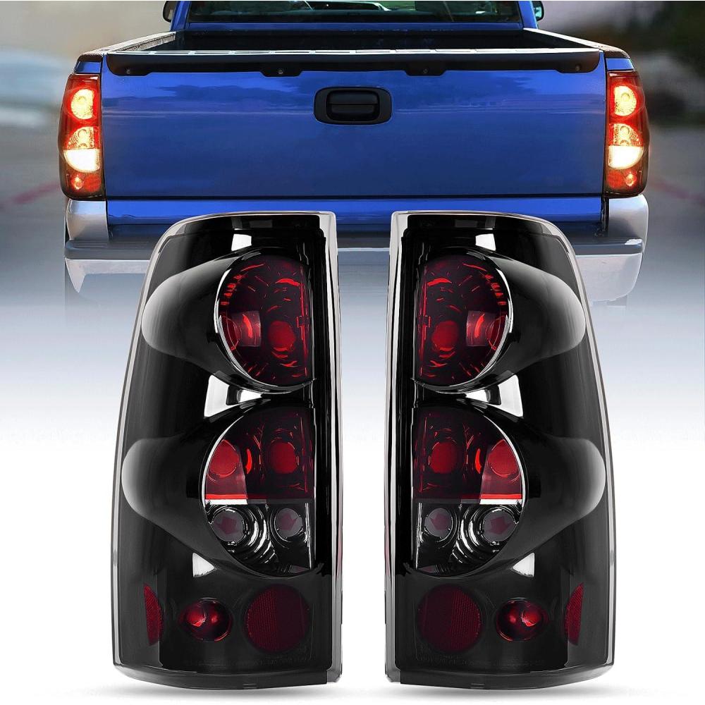 image:imageNilight Taillight Assembly Compatible with 1999 2000 2001 2002 2003 2004 2005 2006 2007 Chevy Silverado 1500 2500 3500 9902 GMC Sierra Rear Lamp Replacement with Classic Body OE StyleSmoke Lens