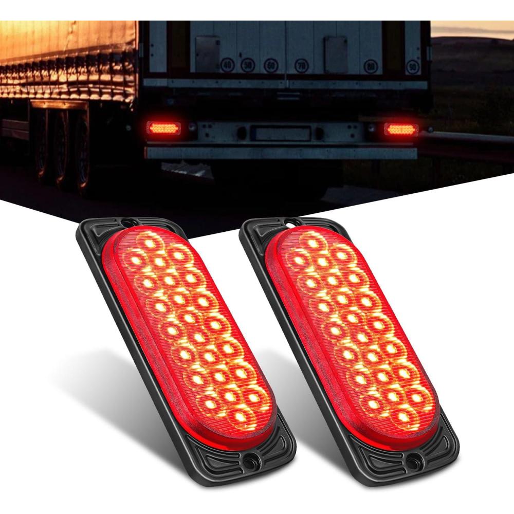 image:imageNilight Trailer Tail Light 2PCS 59Inch Teardrop 35 LED White Chrome Bezel Marker Clearance Reverse Backup Running Taillight IP67 Waterproof for Trailer Truck Pickup Camper RV55Inch Red 2Pcs