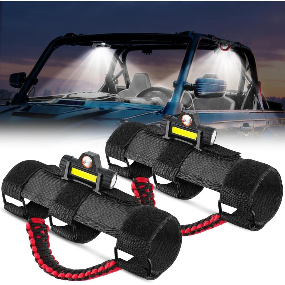 image:imageNilight UTV Dome Light Universal 1520 Roll Bar Mount LED Interior Spot Flood Combo Beam LED Lights for UTVs ATVs CanAm Polaris RZR Dune Buggy Golf Cart OffRoad Vehicle Boat2PCS UTV Dome Light wGrab Handle