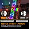 Nilight 1PC 4FT Spiral RGB Led Whip Light with Spring Base Chasing Light RF Remote Control Lighted Antenna Whips for Can-Am ATV UTV RZR Polaris Dune Buggy Offroad Truck, 2 Years Warranty(RGB Fat-Remote APP Control)