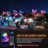 Nilight 1PC 4FT Spiral RGB Led Whip Light with Spring Base Chasing Light RF Remote Control Lighted Antenna Whips for Can-Am ATV UTV RZR Polaris Dune Buggy Offroad Truck, 2 Years Warranty(RGB Fat-Remote APP Control)