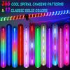 Nilight 1PC 4FT Spiral RGB Led Whip Light with Spring Base Chasing Light RF Remote Control Lighted Antenna Whips for Can-Am ATV UTV RZR Polaris Dune Buggy Offroad Truck, 2 Years Warranty(RGB COB-Remote APP Control)