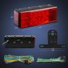 Nilight 2PCS 12V LED Submersible Low Profile Rectangular Trailer Lights with 1PC Red 9 LED ID Bar Marker Tail Identification Light for Truck RV Car Bus Trailer Van Caravan Boat, 2 Years Warranty