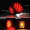Nilight 2PCS 12V LED Submersible Low Profile Square Trailer Lights with 1PC Red 9 LED ID Bar Marker Tail Identification Light for Truck RV Car Bus Trailer Van Caravan Boat, 2 Years Warranty