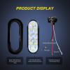 Nilight 2PCS 6″ Oval White LED Tail Trailer Lights with 10PCS 3/4 Inch Round Mini LED Clearance Light for Truck RV Car Bus Trailer Van Caravan Boat, 2 Years Warranty
