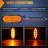 Nilight 6Inch Oval Tail Light 2PCS 35LED Arrow Red Running Stop Brake Lights Surface Mount Waterproof for 12V Caravan Truck RV Camper Trailer Bus(Amber Lights Screws 2PCS)