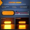 Nilight 6Inch Oval Tail Light 2PCS 35LED Arrow Red Running Stop Brake Lights Surface Mount Waterproof for 12V Caravan Truck RV Camper Trailer Bus(Amber Arrow Lights 2Pcs)