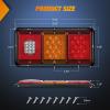 Nilight 6Inch Oval Tail Light 2PCS 35LED Arrow Red Running Stop Brake Lights Surface Mount Waterproof for 12V Caravan Truck RV Camper Trailer Bus(Red Amber White Triple Tail Light 36LED 2PCS)