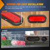 Nilight 6Inch Oval Tail Light 2PCS 35LED Arrow Red Running Stop Brake Lights Surface Mount Waterproof for 12V Caravan Truck RV Camper Trailer Bus(Red Arrow Lights 2Pcs)