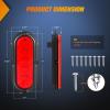 Nilight 6Inch Oval Tail Light 2PCS 35LED Arrow Red Running Stop Brake Lights Surface Mount Waterproof for 12V Caravan Truck RV Camper Trailer Bus(Red Arrow Lights 2Pcs)