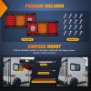 Nilight 6Inch Oval Tail Light 2PCS 35LED Arrow Red Running Stop Brake Lights Surface Mount Waterproof for 12V Caravan Truck RV Camper Trailer Bus(Red Amber White Triple Tail Light 36LED 2PCS)