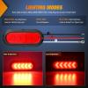 Nilight 6Inch Oval Tail Light 2PCS 35LED Arrow Red Running Stop Brake Lights Surface Mount Waterproof for 12V Caravan Truck RV Camper Trailer Bus(Red Arrow Lights 2Pcs)