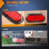 Nilight 6Inch Oval Tail Light 2PCS 35LED Arrow Red Running Stop Brake Lights Surface Mount Waterproof for 12V Caravan Truck RV Camper Trailer Bus(Red/White Lights Screws 6PCS)