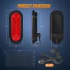 Nilight 6Inch Oval Tail Light 2PCS 35LED Arrow Red Running Stop Brake Lights Surface Mount Waterproof for 12V Caravan Truck RV Camper Trailer Bus(Trailer Lights w/Wire w/Brackets 2PCS)