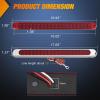 Nilight LED Tail Light 2PCS 17 Inch 40LED Red Running Tail Stop Brake Lights w/Chrome Bezel Waterproof Surface Mount for 12V Towing Trailer Truck RV Camper Boat(2Pcs 17″ Red 40LED w/chrome bezel)