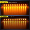 Nilight LED Tail Light 2PCS 17 Inch 40LED Red Running Tail Stop Brake Lights w/Chrome Bezel Waterproof Surface Mount for 12V Towing Trailer Truck RV Camper Boat(2Pcs 16″ Amber 11LED)