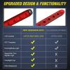 Nilight LED Tail Light 2PCS 17 Inch 40LED Red Running Tail Stop Brake Lights w/Chrome Bezel Waterproof Surface Mount for 12V Towing Trailer Truck RV Camper Boat(1Pc 16″ Red 12LED)
