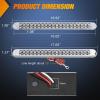 Nilight LED Tail Light 2PCS 17 Inch 40LED Red Running Tail Stop Brake Lights w/Chrome Bezel Waterproof Surface Mount for 12V Towing Trailer Truck RV Camper Boat(2Pcs 17″ White 40LED w/chrome bezel)