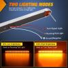 Nilight LED Tail Light 2PCS 17 Inch 40LED Red Running Tail Stop Brake Lights w/Chrome Bezel Waterproof Surface Mount for 12V Towing Trailer Truck RV Camper Boat(2Pcs 17″ Amber 40LED w/chrome bezel)