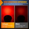 Nilight Trailer Tail Light 2PCS 4Inch Round 16 LED Red Amber Chrome Frame Marker Clearance Stop Brake Turn Signal Running Taillight IP67 Waterproof for Trailer Truck Pickup Camper RV(Red White screws 2Pcs 16Led)