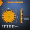 Nilight Trailer Tail Light 2PCS 4Inch Round 16 LED Red Amber Chrome Frame Marker Clearance Stop Brake Turn Signal Running Taillight IP67 Waterproof for Trailer Truck Pickup Camper RV(Amber 2Pcs 47Led 7Inch)