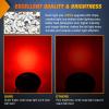 Nilight Trailer Tail Light 2PCS 4Inch Round 16 LED Red Amber Chrome Frame Marker Clearance Stop Brake Turn Signal Running Taillight IP67 Waterproof for Trailer Truck Pickup Camper RV(Red White 2pcs)