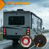 Nilight Trailer Tail Light 2PCS 4Inch Round 16 LED Red Amber Chrome Frame Marker Clearance Stop Brake Turn Signal Running Taillight IP67 Waterproof for Trailer Truck Pickup Camper RV(Red Amber screws 2Pcs 16Led)