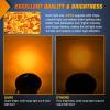 Nilight Trailer Tail Light 2PCS 4Inch Round 16 LED Red Amber Chrome Frame Marker Clearance Stop Brake Turn Signal Running Taillight IP67 Waterproof for Trailer Truck Pickup Camper RV(Red Amber 2pcs)