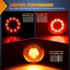 Nilight Trailer Tail Light 2PCS 4Inch Round 16 LED Red Amber Chrome Frame Marker Clearance Stop Brake Turn Signal Running Taillight IP67 Waterproof for Trailer Truck Pickup Camper RV(Red Amber screws 2Pcs 16Led)