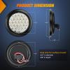 Nilight Trailer Tail Light 2PCS 4Inch Round 16 LED Red Amber Chrome Frame Marker Clearance Stop Brake Turn Signal Running Taillight IP67 Waterproof for Trailer Truck Pickup Camper RV(White 2pcs 24Led)