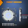 Nilight Trailer Tail Light 2PCS 4Inch Round 16 LED Red Amber Chrome Frame Marker Clearance Stop Brake Turn Signal Running Taillight IP67 Waterproof for Trailer Truck Pickup Camper RV(White 2Pcs 47Led 7Inch)