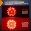 Nilight Trailer Tail Light 2PCS 4Inch Round 16 LED Red Amber Chrome Frame Marker Clearance Stop Brake Turn Signal Running Taillight IP67 Waterproof for Trailer Truck Pickup Camper RV(Red 2Pcs 47Led 7Inch)