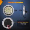 Nilight Trailer Tail Light 2PCS 4Inch Round 16 LED Red Amber Chrome Frame Marker Clearance Stop Brake Turn Signal Running Taillight IP67 Waterproof for Trailer Truck Pickup Camper RV(White screws 2Pcs)