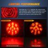 Nilight Trailer Tail Light 2PCS 4Inch Round 16 LED Red Amber Chrome Frame Marker Clearance Stop Brake Turn Signal Running Taillight IP67 Waterproof for Trailer Truck Pickup Camper RV(Red White 4pcs)