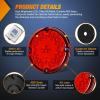 Nilight Trailer Tail Light 2PCS 4Inch Round 16 LED Red Amber Chrome Frame Marker Clearance Stop Brake Turn Signal Running Taillight IP67 Waterproof for Trailer Truck Pickup Camper RV(Red 2Pcs 47Led 7Inch)