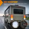 Nilight Trailer Tail Light 2PCS 4Inch Round 16 LED Red Amber Chrome Frame Marker Clearance Stop Brake Turn Signal Running Taillight IP67 Waterproof for Trailer Truck Pickup Camper RV(White 2Pcs 47Led 7Inch)