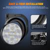 Nilight Trailer Tail Light 2PCS 4Inch Round 16 LED Red Amber Chrome Frame Marker Clearance Stop Brake Turn Signal Running Taillight IP67 Waterproof for Trailer Truck Pickup Camper RV(White + Brackets 2pcs)