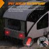 Nilight Trailer Tail Light 2PCS 5.9Inch Teardrop 35 LED White Chrome Bezel Marker Clearance Reverse Backup Running Taillight IP67 Waterproof for Trailer Truck Pickup Camper RV(5.5Inch Red 2Pcs)