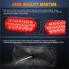 Nilight Trailer Tail Light 2PCS 5.9Inch Teardrop 35 LED White Chrome Bezel Marker Clearance Reverse Backup Running Taillight IP67 Waterproof for Trailer Truck Pickup Camper RV(5.5Inch Red 2Pcs)