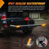 Nilight Trailer Tail Light 2PCS 5.9Inch Teardrop 35 LED White Chrome Bezel Marker Clearance Reverse Backup Running Taillight IP67 Waterproof for Trailer Truck Pickup Camper RV(7.5Inch Amber 2Pcs)