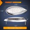 Nilight Trailer Tail Light 2PCS 5.9Inch Teardrop 35 LED White Chrome Bezel Marker Clearance Reverse Backup Running Taillight IP67 Waterproof for Trailer Truck Pickup Camper RV(5.9Inch White 2Pcs)