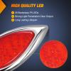 Nilight Trailer Tail Light 2PCS 5.9Inch Teardrop 35 LED White Chrome Bezel Marker Clearance Reverse Backup Running Taillight IP67 Waterproof for Trailer Truck Pickup Camper RV(5.9Inch Red 2Pcs)