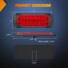 Nilight Trailer Tail Light 2PCS 5.9Inch Teardrop 35 LED White Chrome Bezel Marker Clearance Reverse Backup Running Taillight IP67 Waterproof for Trailer Truck Pickup Camper RV(5.5Inch Red 2Pcs)