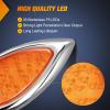 Nilight Trailer Tail Light 2PCS 5.9Inch Teardrop 35 LED White Chrome Bezel Marker Clearance Reverse Backup Running Taillight IP67 Waterproof for Trailer Truck Pickup Camper RV(5.9Inch Amber 2Pcs)