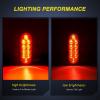Nilight Trailer Tail Light 2PCS 5.9Inch Teardrop 35 LED White Chrome Bezel Marker Clearance Reverse Backup Running Taillight IP67 Waterproof for Trailer Truck Pickup Camper RV(Red)