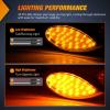 Nilight Trailer Tail Light 2PCS 5.9Inch Teardrop 35 LED White Chrome Bezel Marker Clearance Reverse Backup Running Taillight IP67 Waterproof for Trailer Truck Pickup Camper RV(5.9Inch Amber 2Pcs)