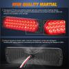 Nilight Trailer Tail Light 2PCS 5.9Inch Teardrop 35 LED White Chrome Bezel Marker Clearance Reverse Backup Running Taillight IP67 Waterproof for Trailer Truck Pickup Camper RV(7.5Inch Red 2Pcs)