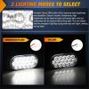 Nilight Trailer Tail Light 2PCS 5.9Inch Teardrop 35 LED White Chrome Bezel Marker Clearance Reverse Backup Running Taillight IP67 Waterproof for Trailer Truck Pickup Camper RV(4.4Inch White 2Pcs)