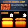 Nilight Trailer Tail Light 2PCS 5.9Inch Teardrop 35 LED White Chrome Bezel Marker Clearance Reverse Backup Running Taillight IP67 Waterproof for Trailer Truck Pickup Camper RV(7.5Inch Amber 2Pcs)